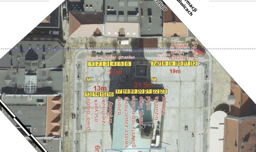 Mapa stoisk na Rynku